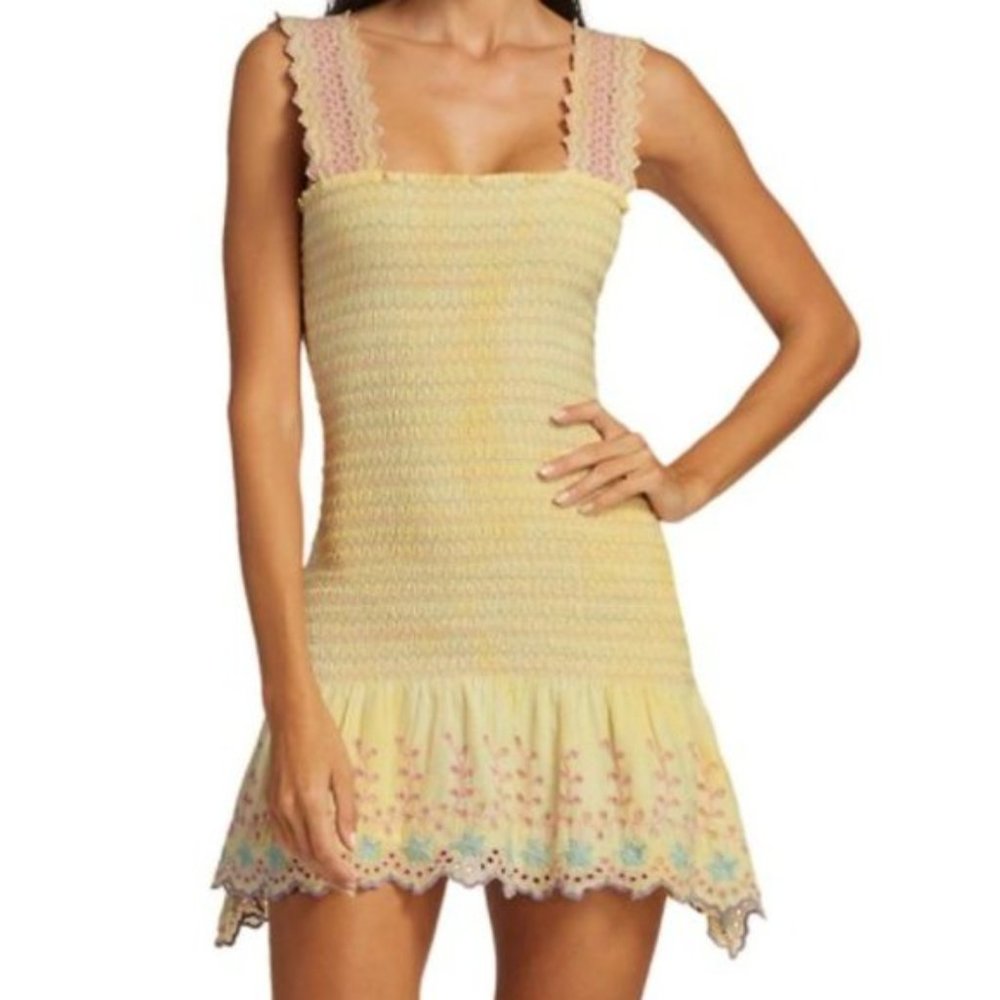 Loveshackfancy Jax smocked ruffle mini dress S - Picture 7 of 17